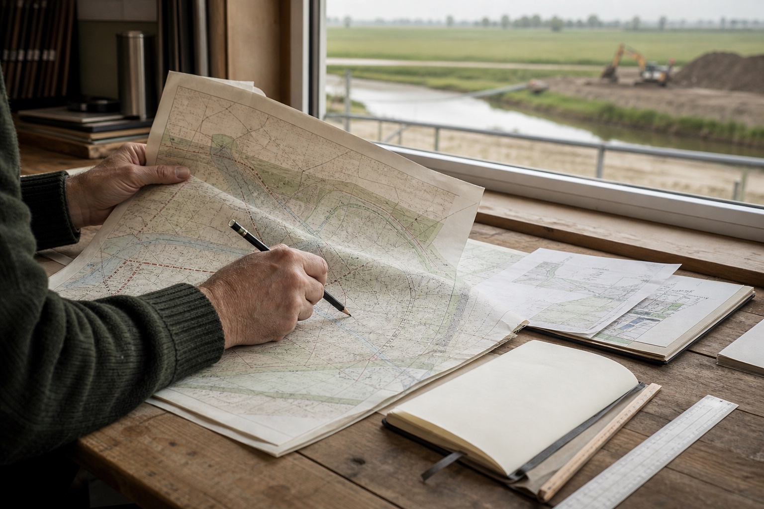 Projectkaarten en locatiegegevens tijdens een technische beoordeling